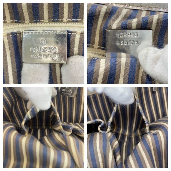 Gucci New Britt GG Canvas Leather Tote Bag - Picture 3 of 5